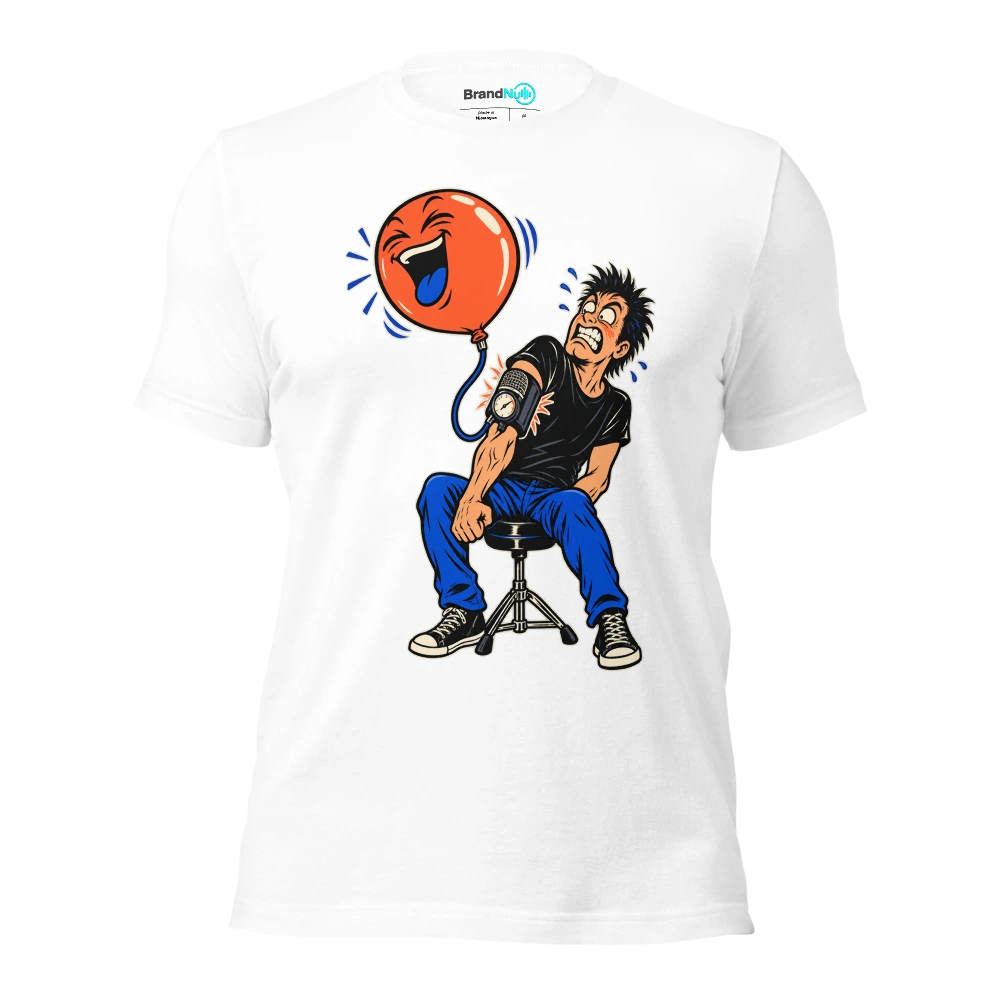 THIS BIRTHDAY BALLOON IS A BLOOD PRESSURE MONITOR T Shirt White Front
