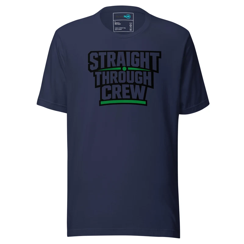 Straight Through Crew T Shirt – Bold Typography Edition
