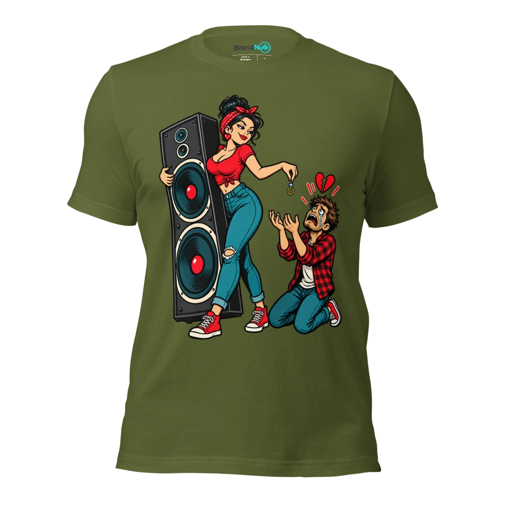 I RETURNED THE RING NOT THE SPEAKERS T Shirt Olive Front