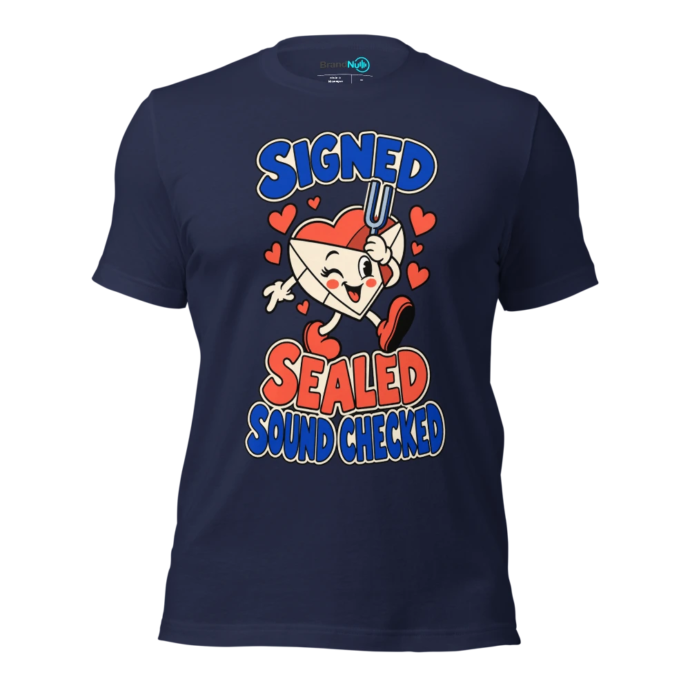 SIGNED SEALED SOUND CHECKED T Shirt Navy Front