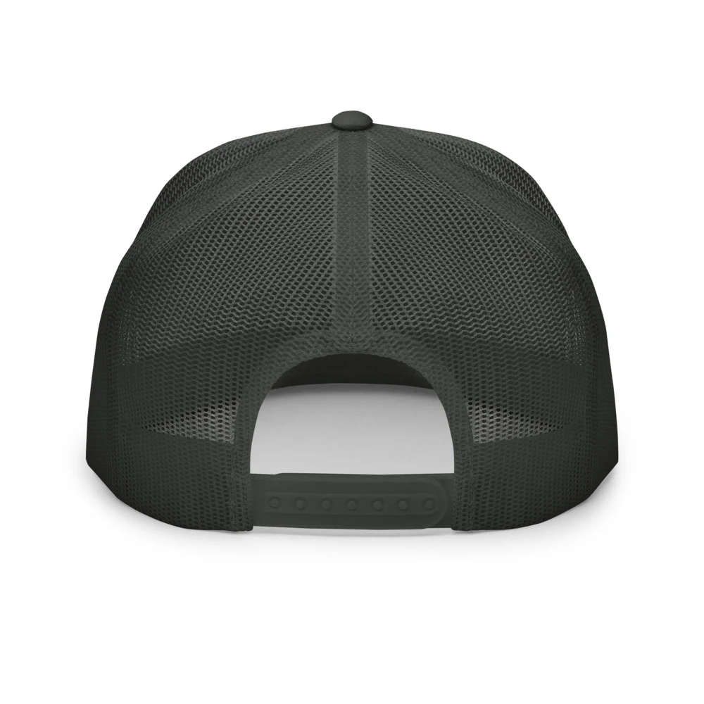 My Bank App Hates The Drop Trucker Cap Charcoal back view