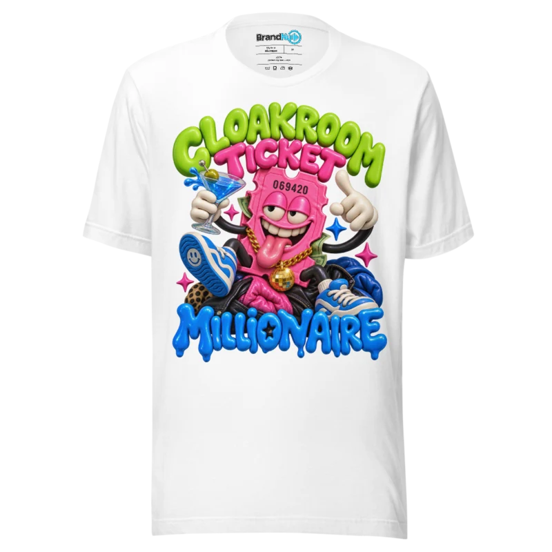 BrandNu Cloakroom Ticket Millionaire T-Shirt - White