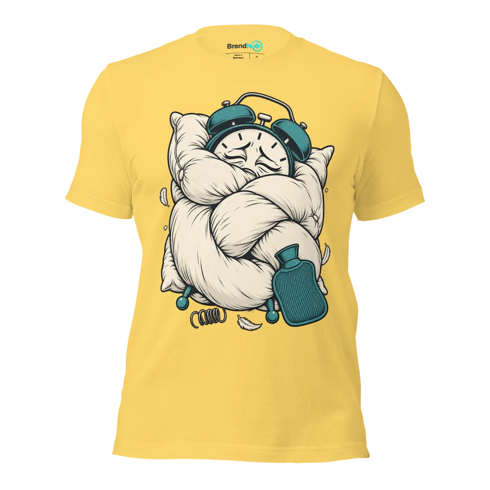 Woke up BrandNu. Slept funny. Warranty void T Shirt Yellow Front
