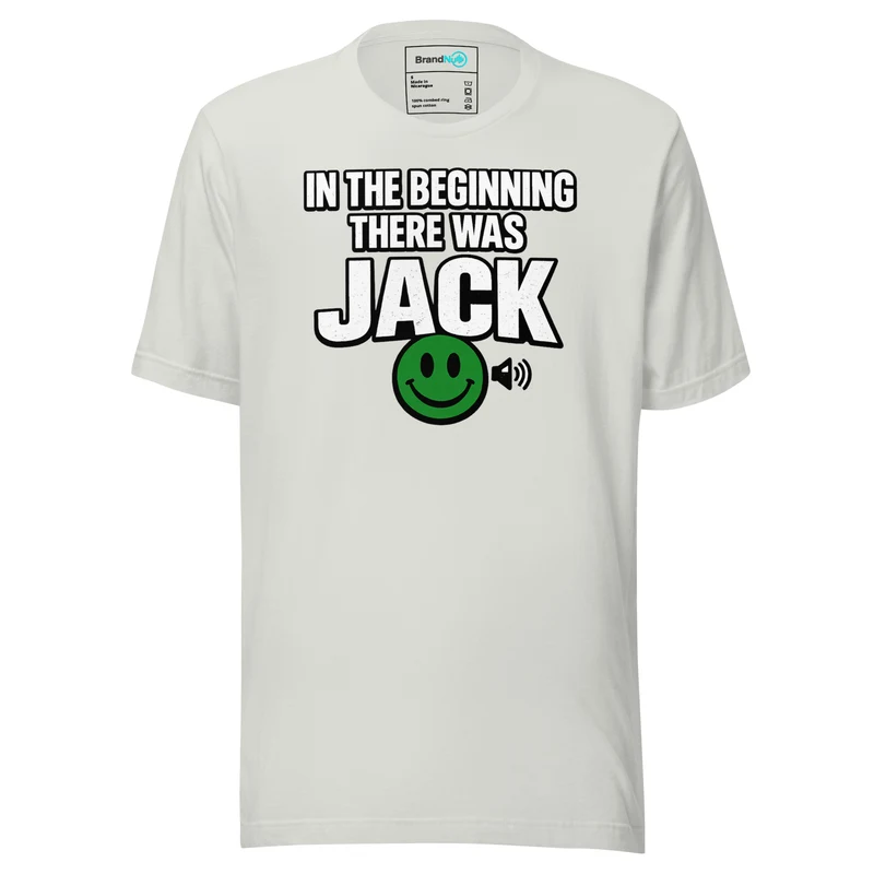 In The Beginning There Was Jack T Shirt – Minimal Icon Version - Silver
