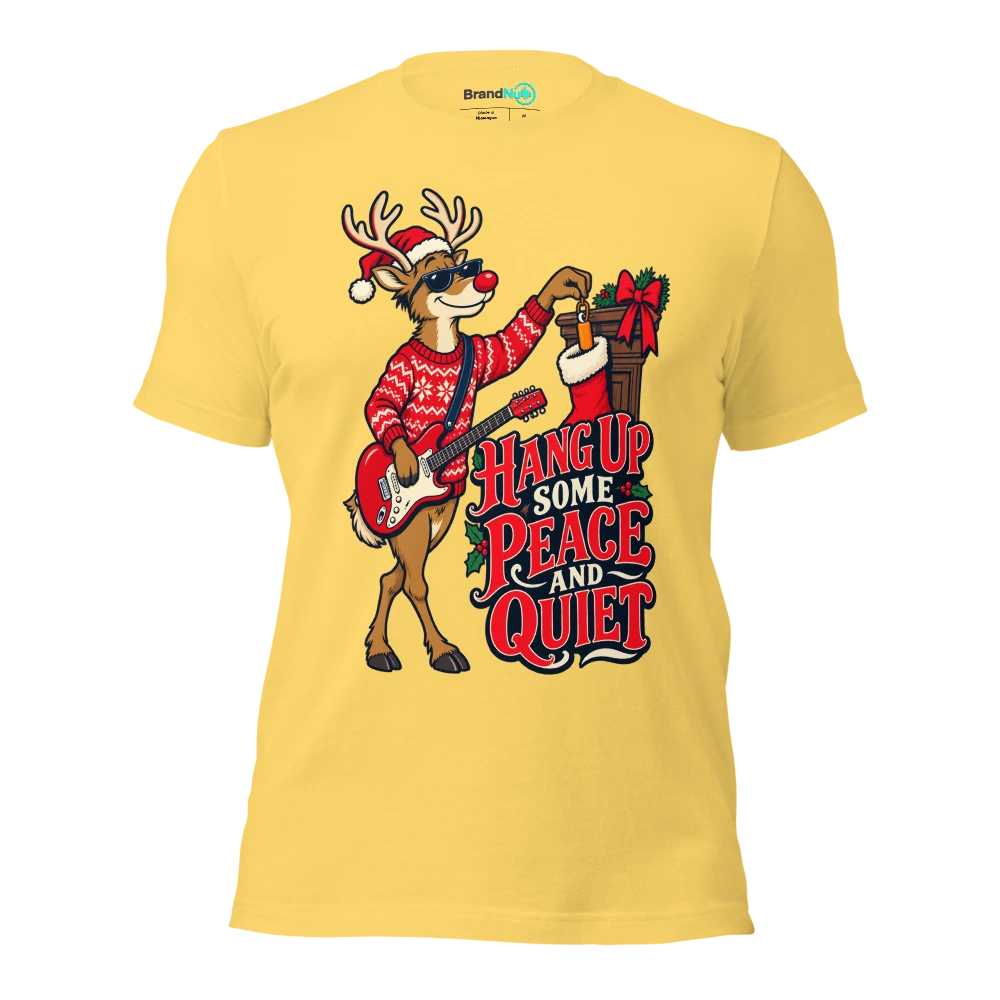 HANG UP SOME PEACE AND QUIET T Shirt Yellow Front