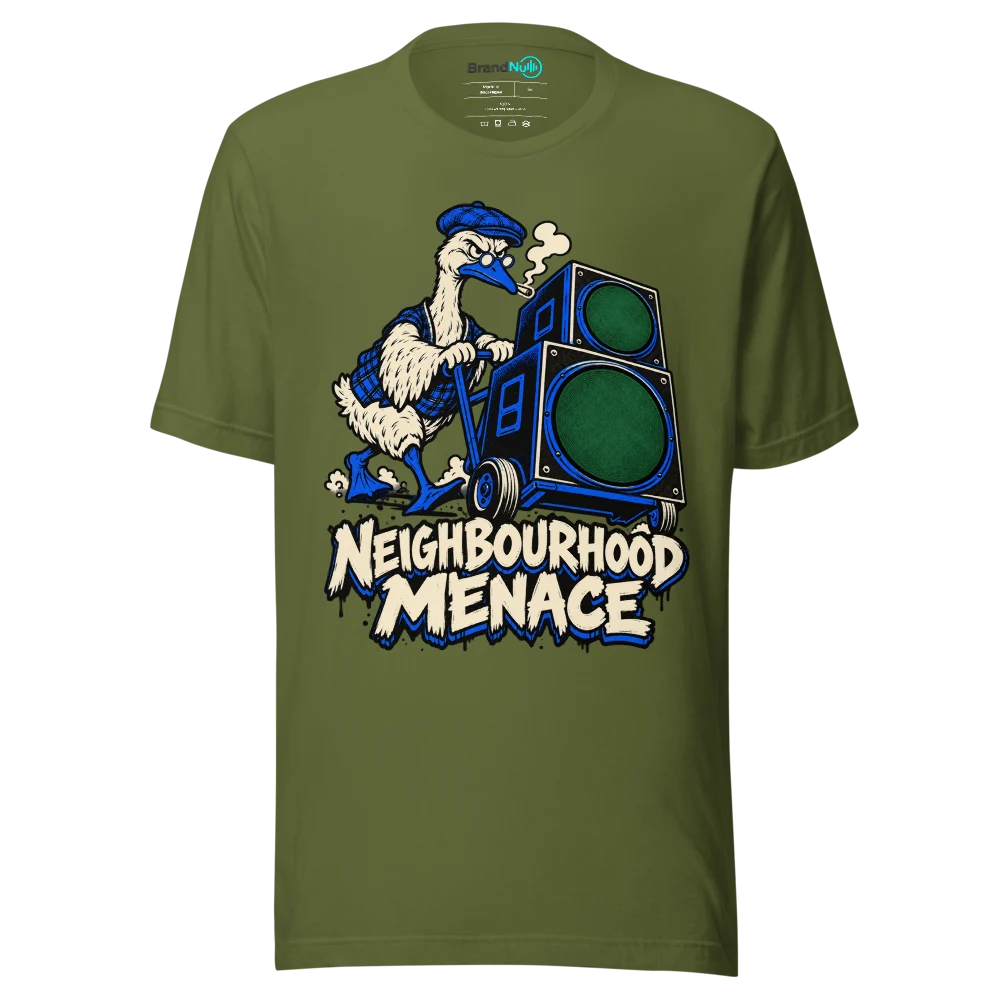 NEIGHBOURHOOD MENACE T Shirt Olive Front
