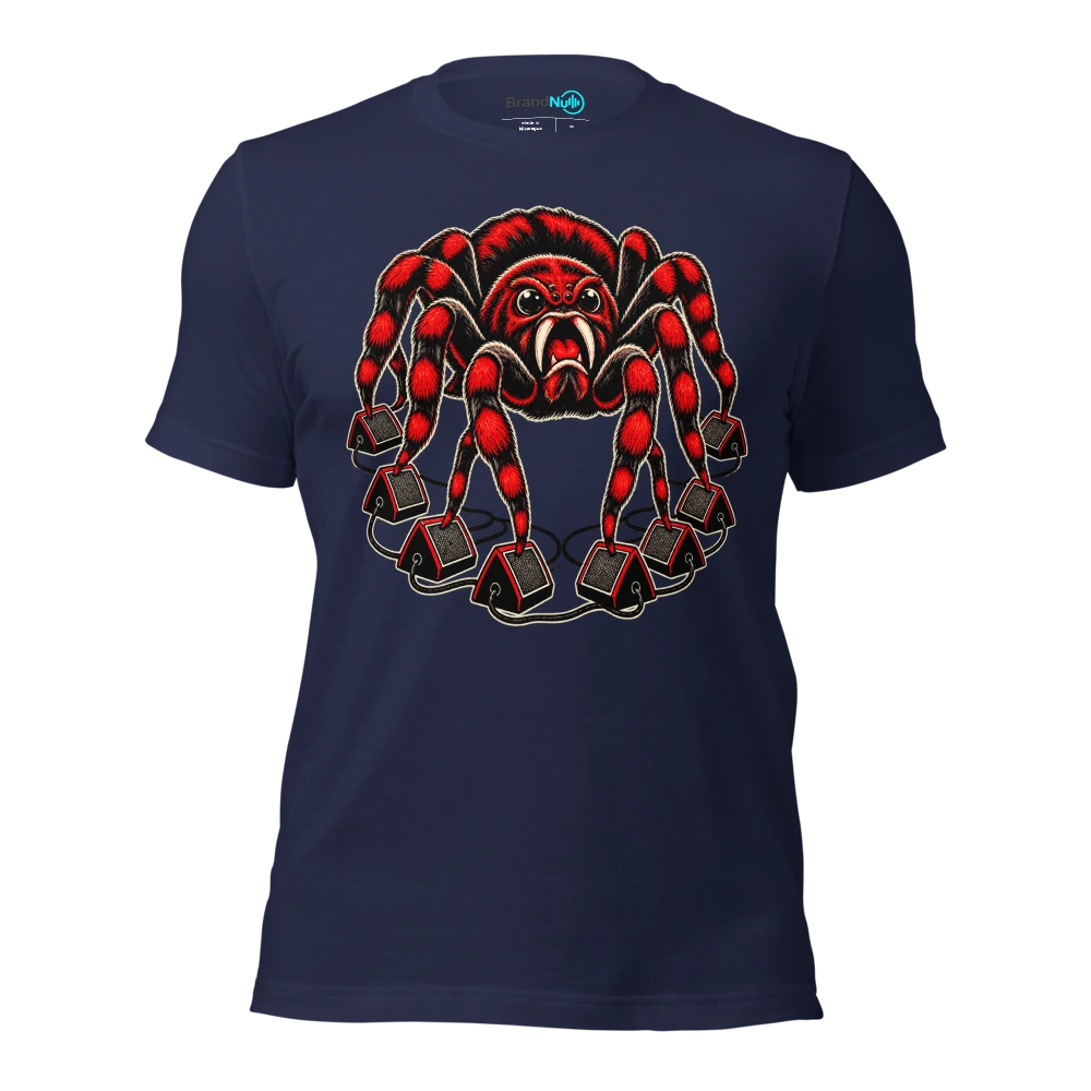 THE TARANTULA HAS REQUESTED EIGHT STAGE MONITORS T Shirt Navy Front