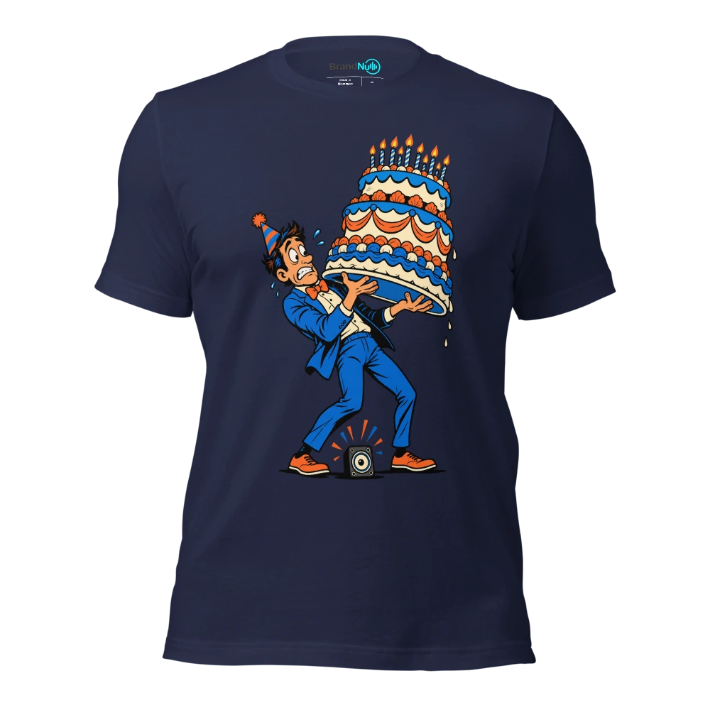 I DROPPED THE BASS NOT THE FUCKING CAKE T Shirt Navy Front