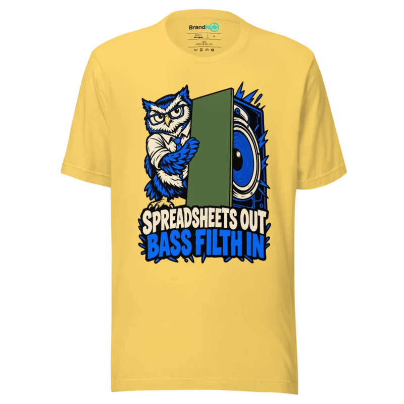SPREADSHEETS OUT BASS FILTH IN T Shirt - Yellow