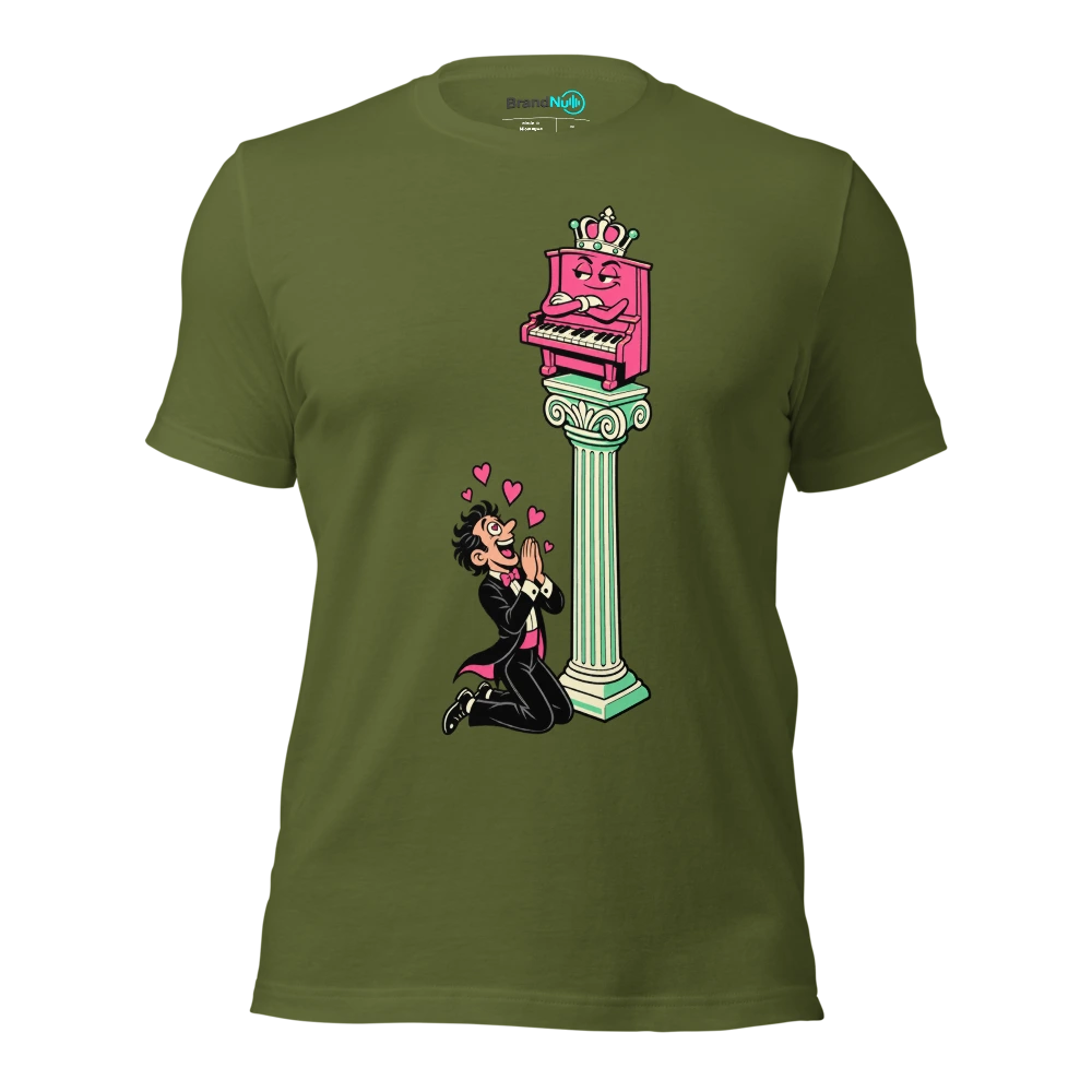 THE TOY PIANO HAS A SUPERIORITY COMPLEX T Shirt Olive Front