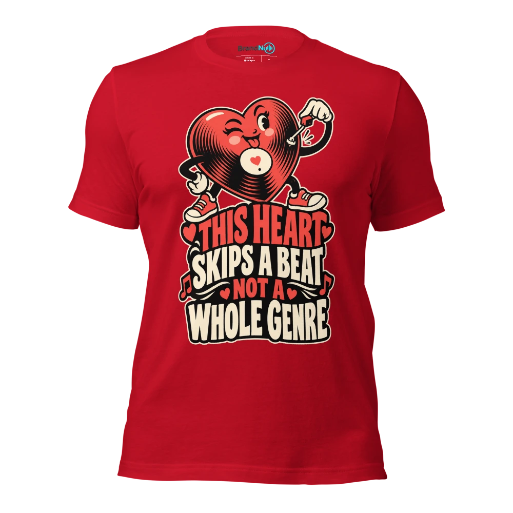 THIS HEART SKIPS A BEAT NOT A WHOLE GENRE T Shirt Red Front