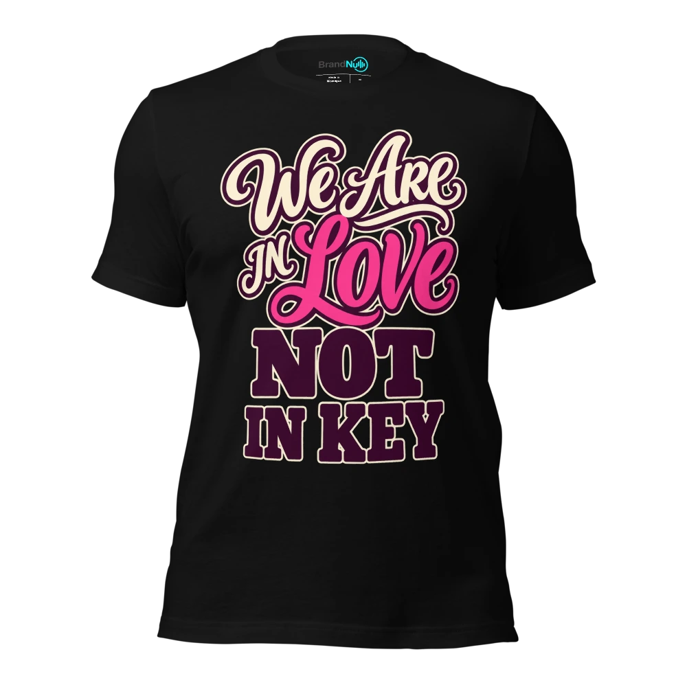 WE ARE IN LOVE NOT IN KEY T Shirt Black Front
