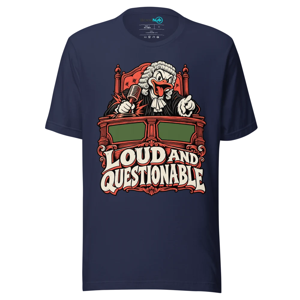 LOUD AND QUESTIONABLE T Shirt Navy Front