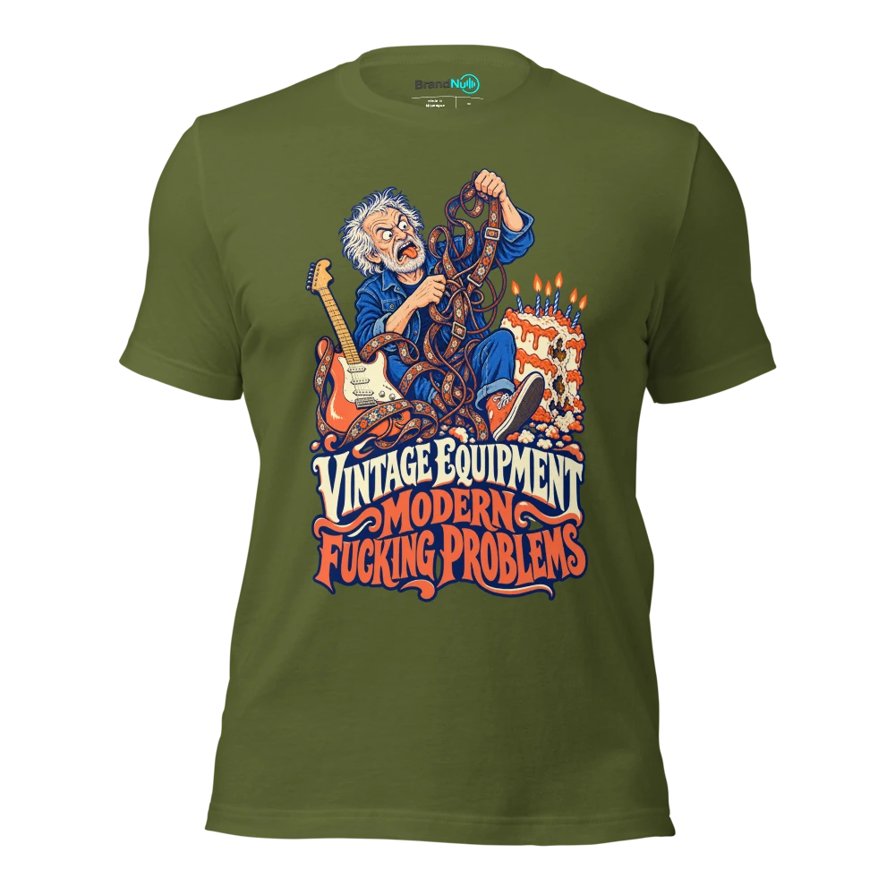 VINTAGE EQUIPMENT MODERN FUCKING PROBLEMS T Shirt Olive Front
