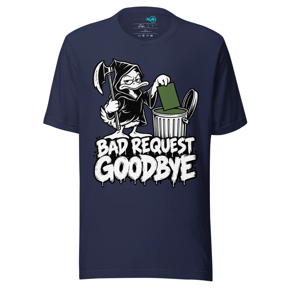 BAD REQUEST GOODBYE T Shirt Navy Front