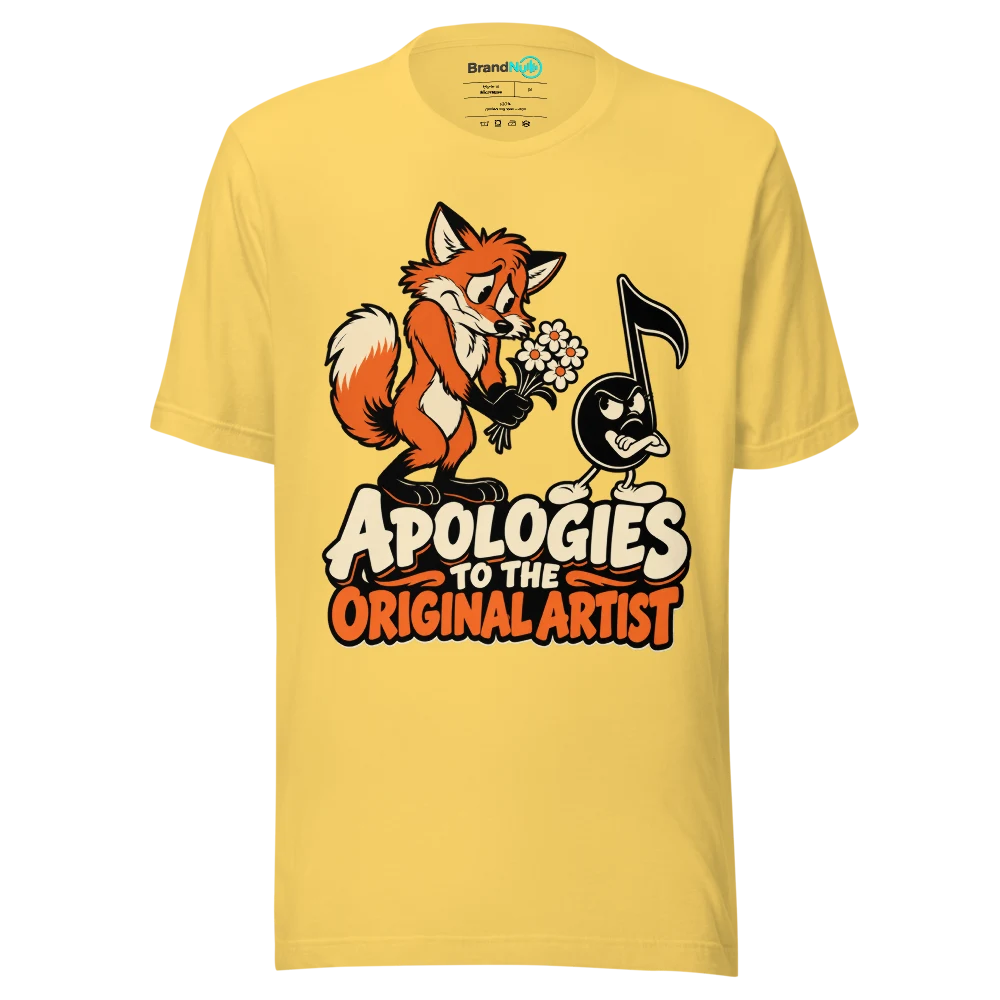 APOLOGIES TO THE ORIGINAL ARTIST T Shirt Yellow Front