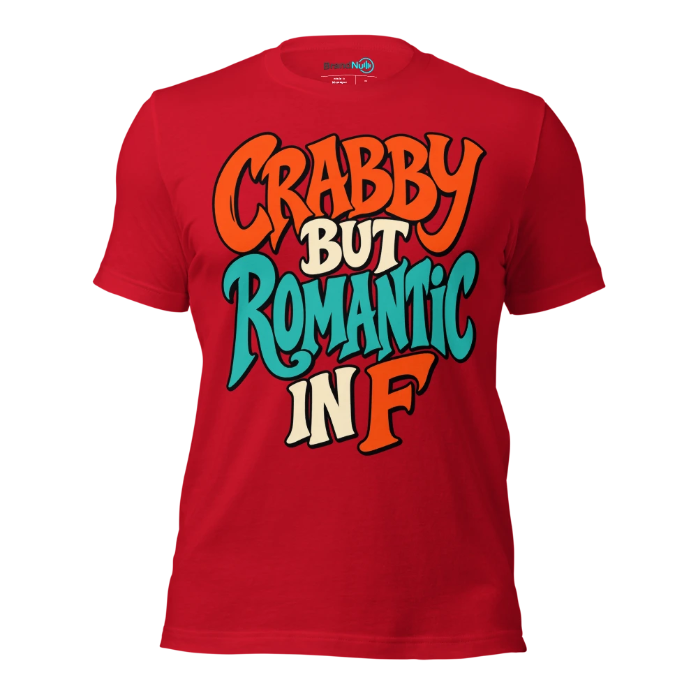 CRABBY BUT ROMANTIC IN F T Shirt Red Front