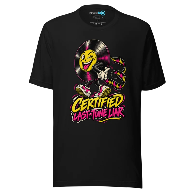 BrandNu Certified Last-Tune Liar T-Shirt - Black - Front