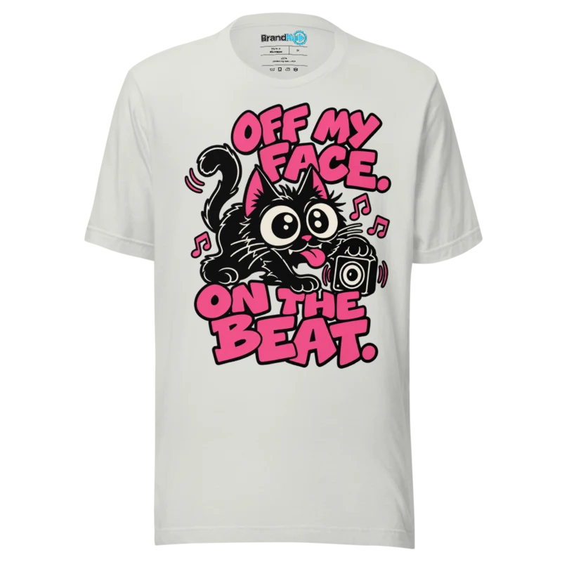 BrandNu Off My Face. On The Beat. T-Shirt - Silver