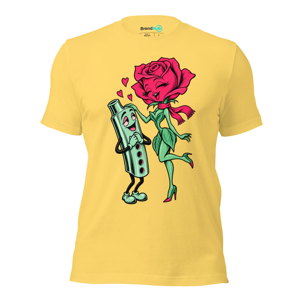 Rose wearing a tiny scarf beside a pitch pipe T Shirt Yellow Front