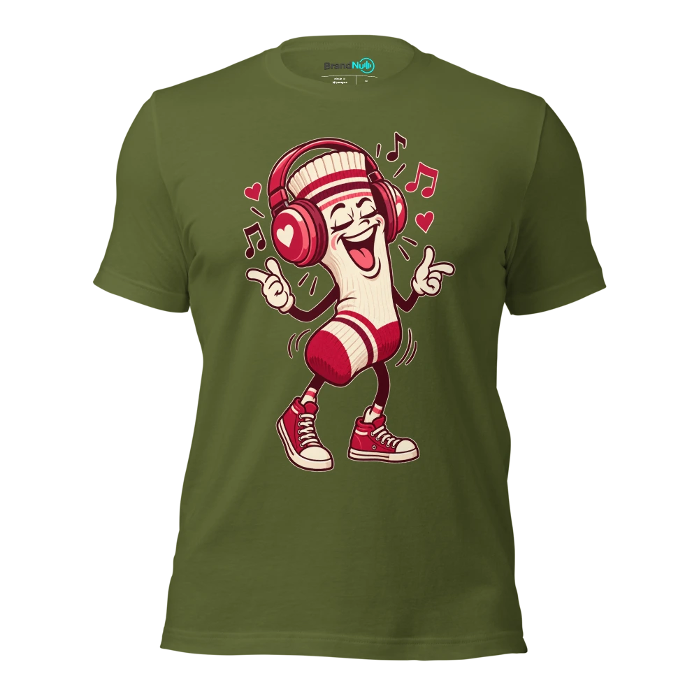 THE SINGLE SOCK HAS EXCELLENT MUSIC TASTE T Shirt Olive Front