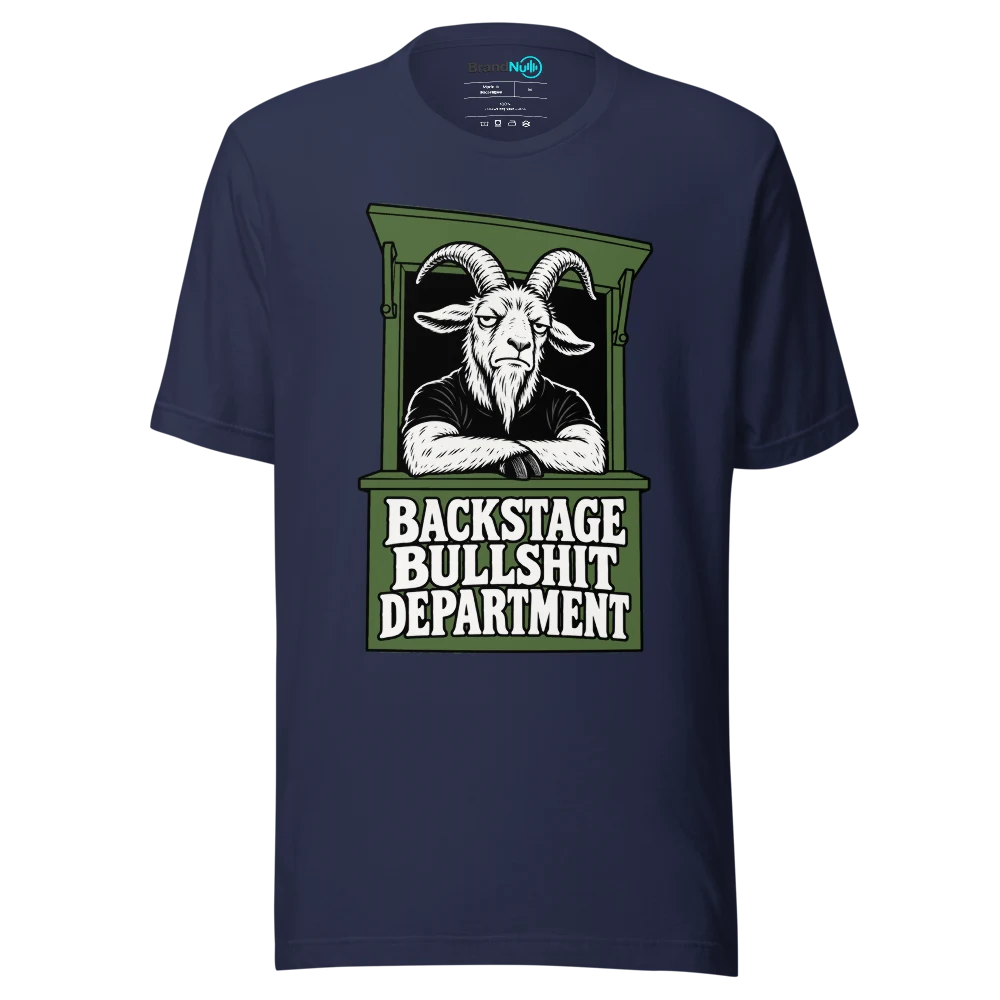 BACKSTAGE BULLSHIT DEPARTMENT T Shirt Navy Front