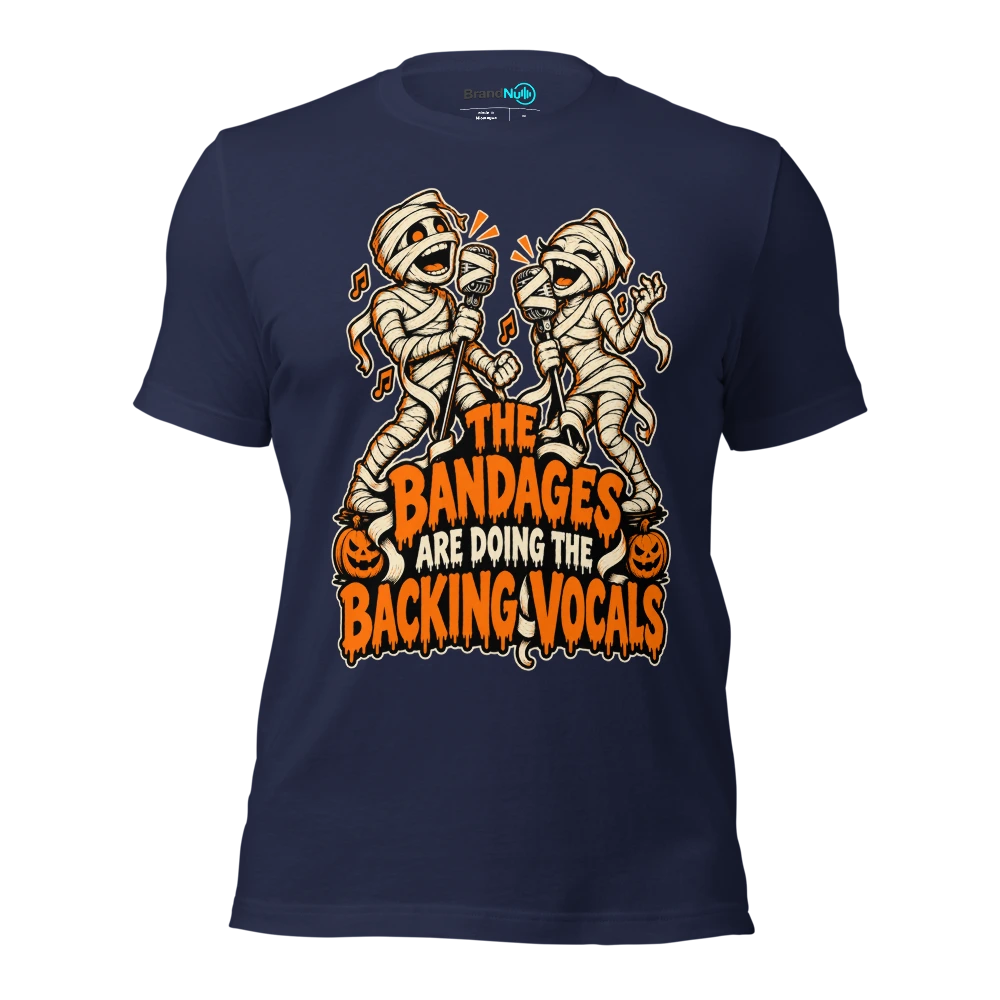 THE BANDAGES ARE DOING THE BACKING VOCALS T Shirt Navy Front