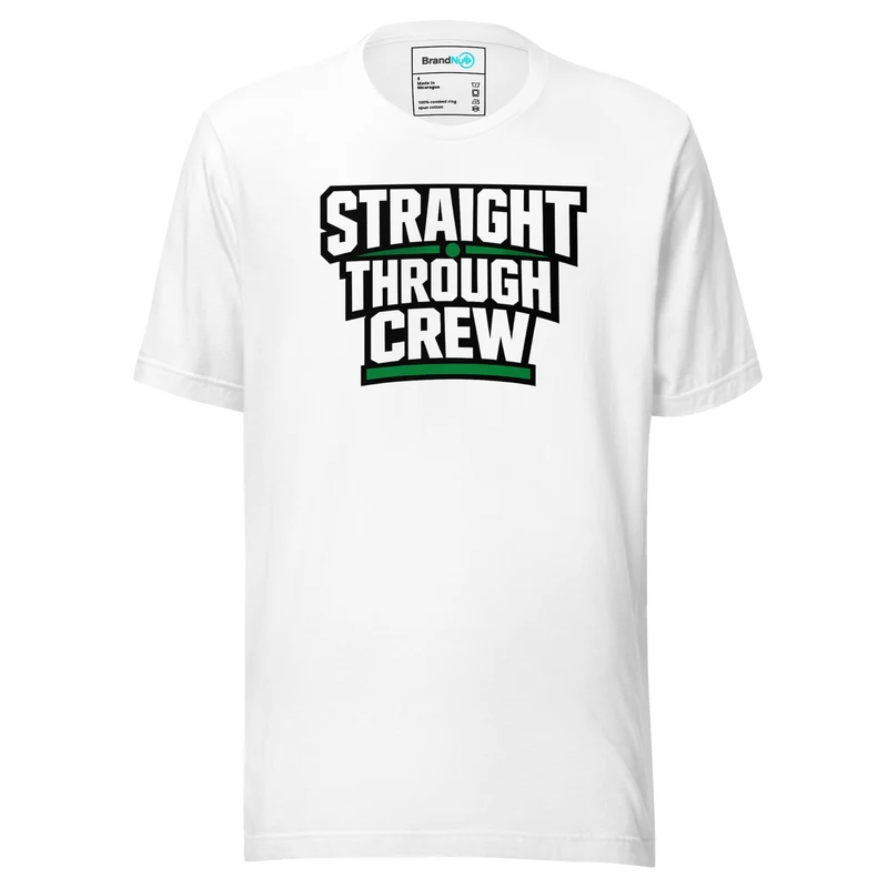 Straight Through Crew T Shirt – Bold Typography Edition