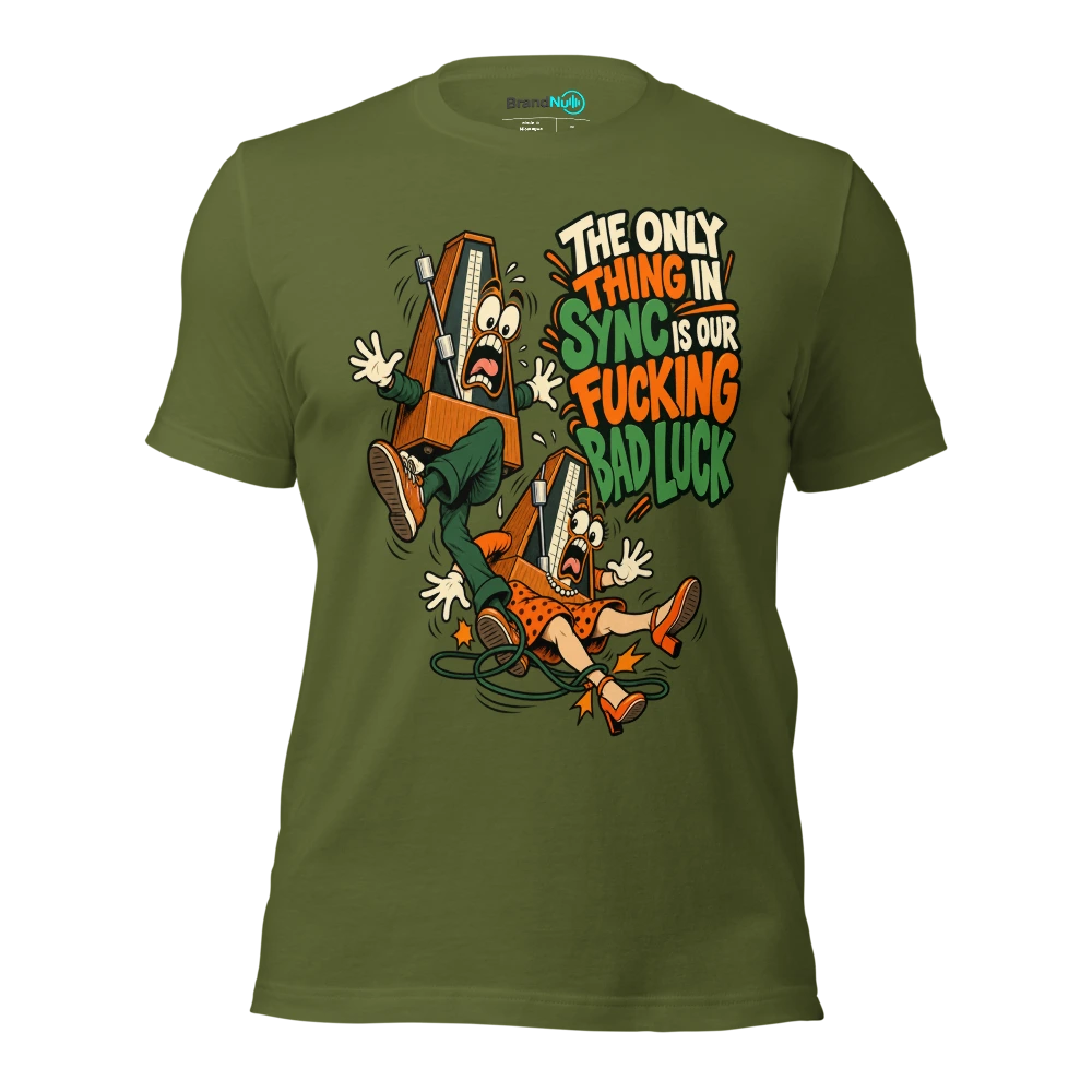 THE ONLY THING IN SYNC IS OUR FUCKING BAD LUCK T Shirt Olive Front