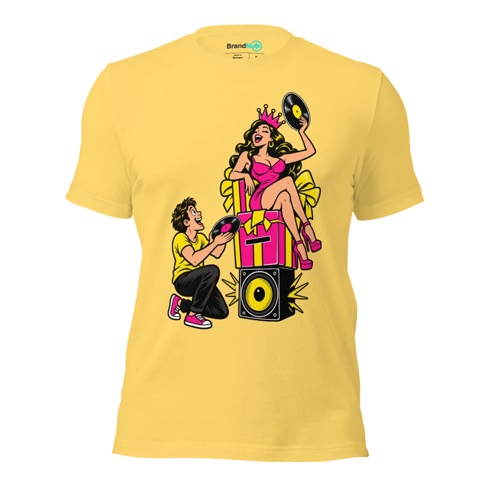 THE REQUEST BOX HAS BECOME A BIRTHDAY THRONE T Shirt Yellow Front