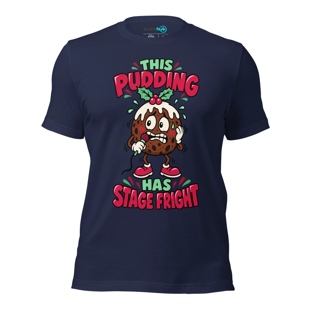 THIS PUDDING HAS STAGE FRIGHT T Shirt Navy Front