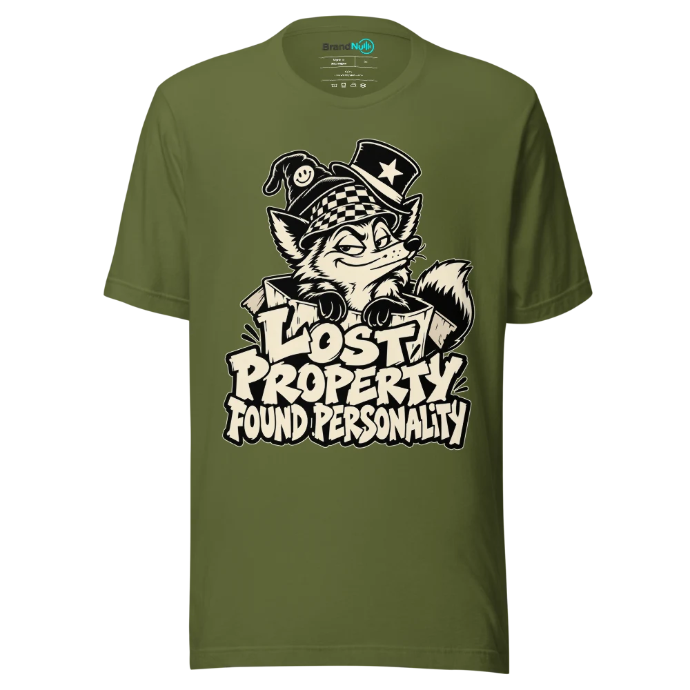 LOST PROPERTY FOUND PERSONALITY T Shirt Olive Front