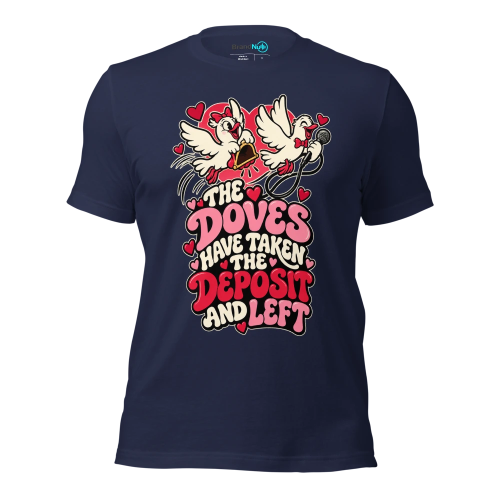 THE DOVES HAVE TAKEN THE DEPOSIT AND LEFT T Shirt Navy Front