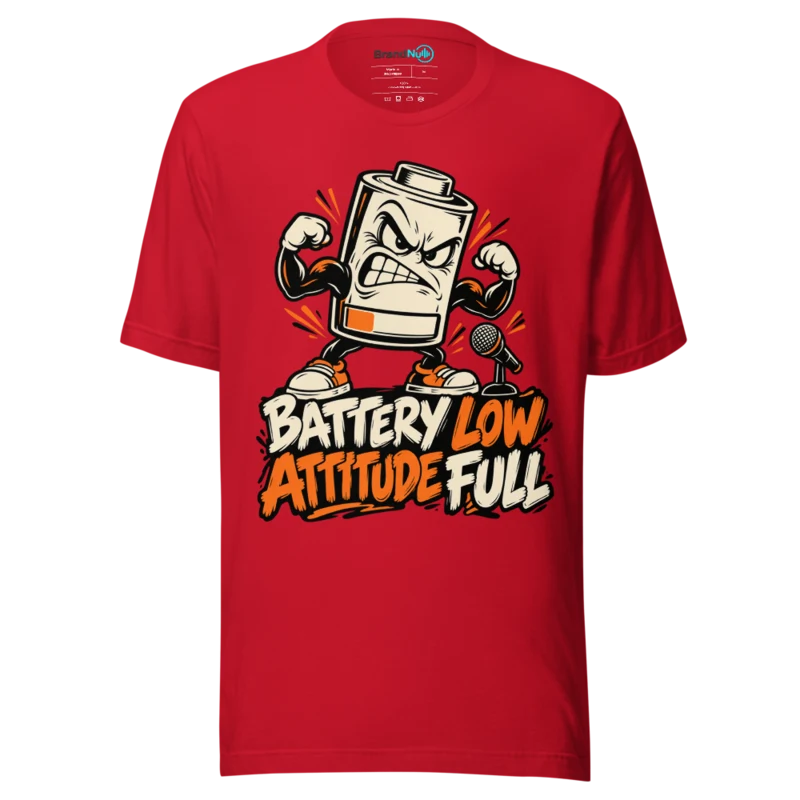 BATTERY LOW ATTITUDE FULL T Shirt - Red