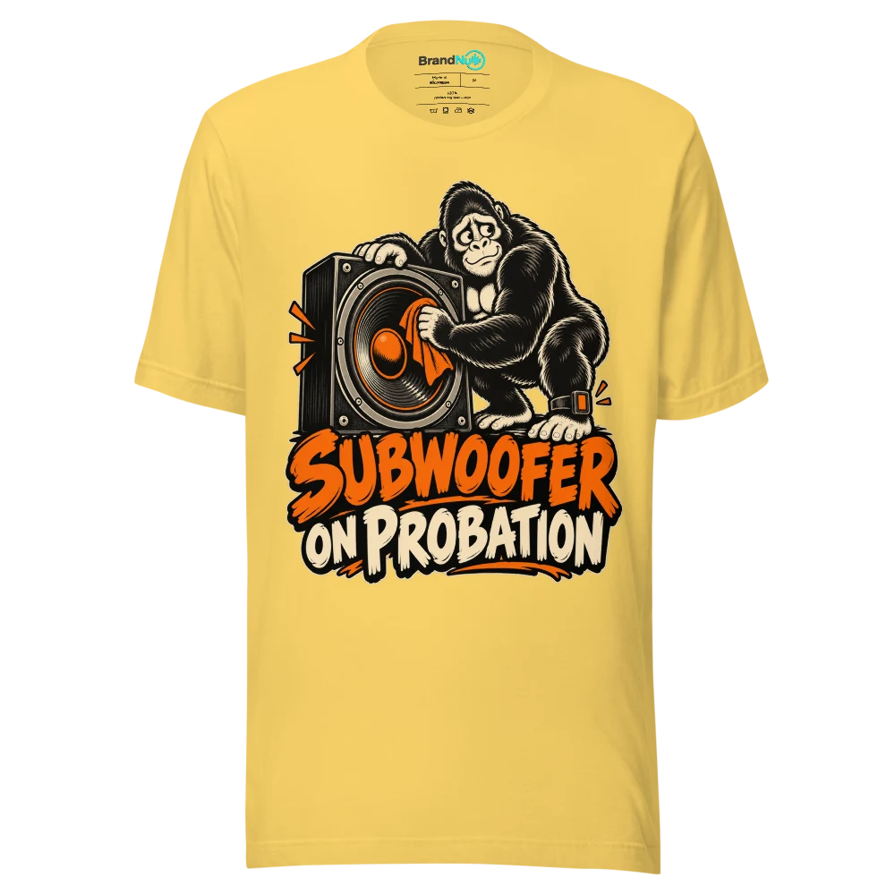 SUBWOOFER ON PROBATION T Shirt Yellow Front