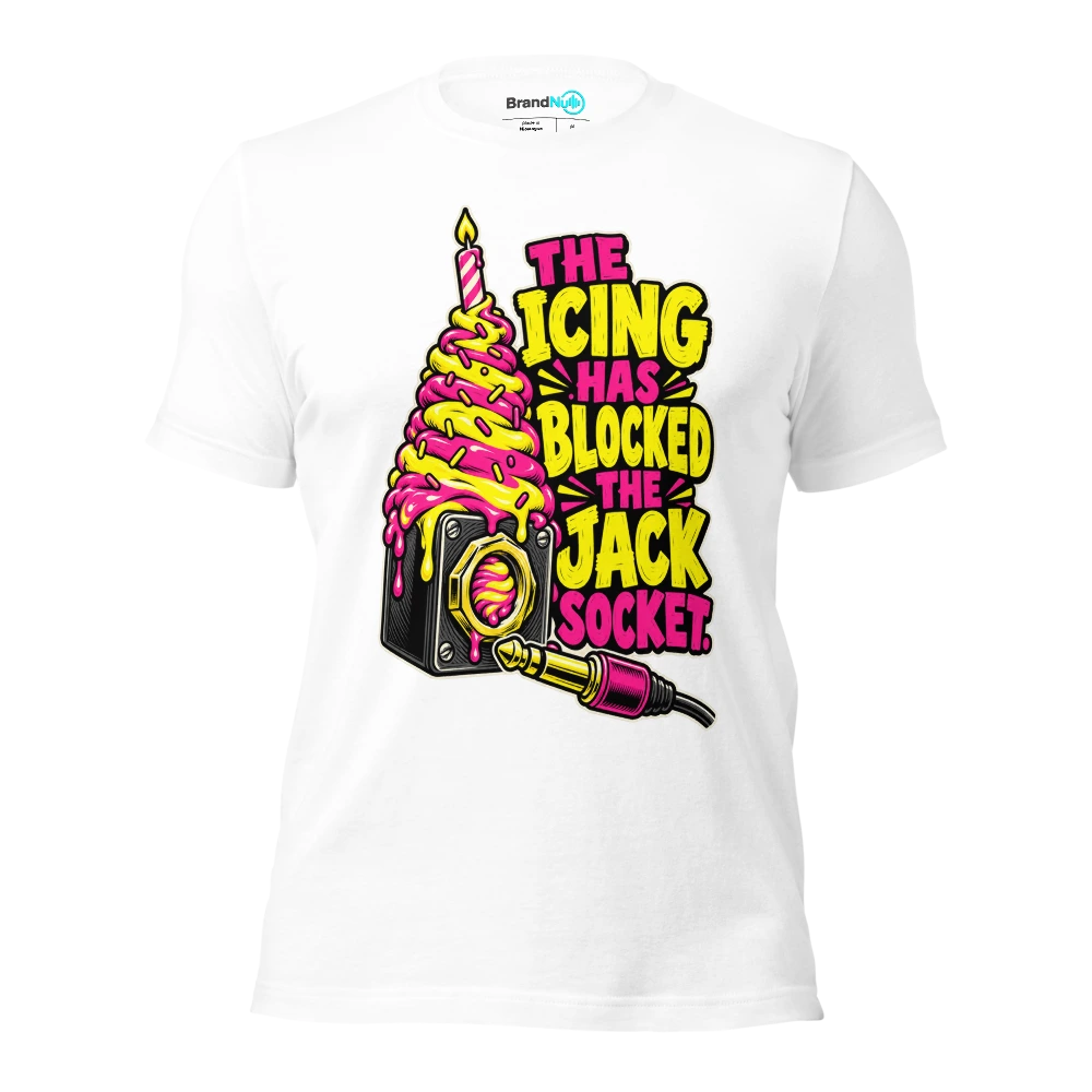 THE ICING HAS BLOCKED THE JACK SOCKET T Shirt White Front
