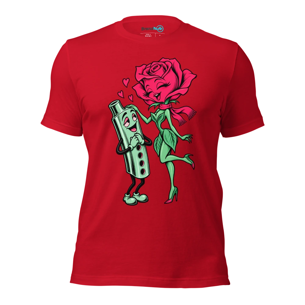 Rose wearing a tiny scarf beside a pitch pipe T Shirt Red Front