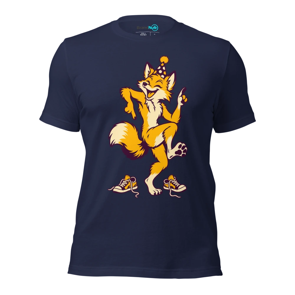 THE BIRTHDAY FOX HAS OUTDANCED THE TEENAGERS T Shirt Navy Front
