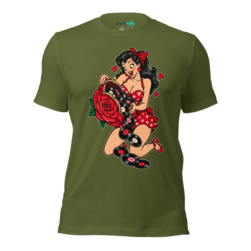 THE ROSE FUND HAS BECOME A VINYL FUND T Shirt Olive Front