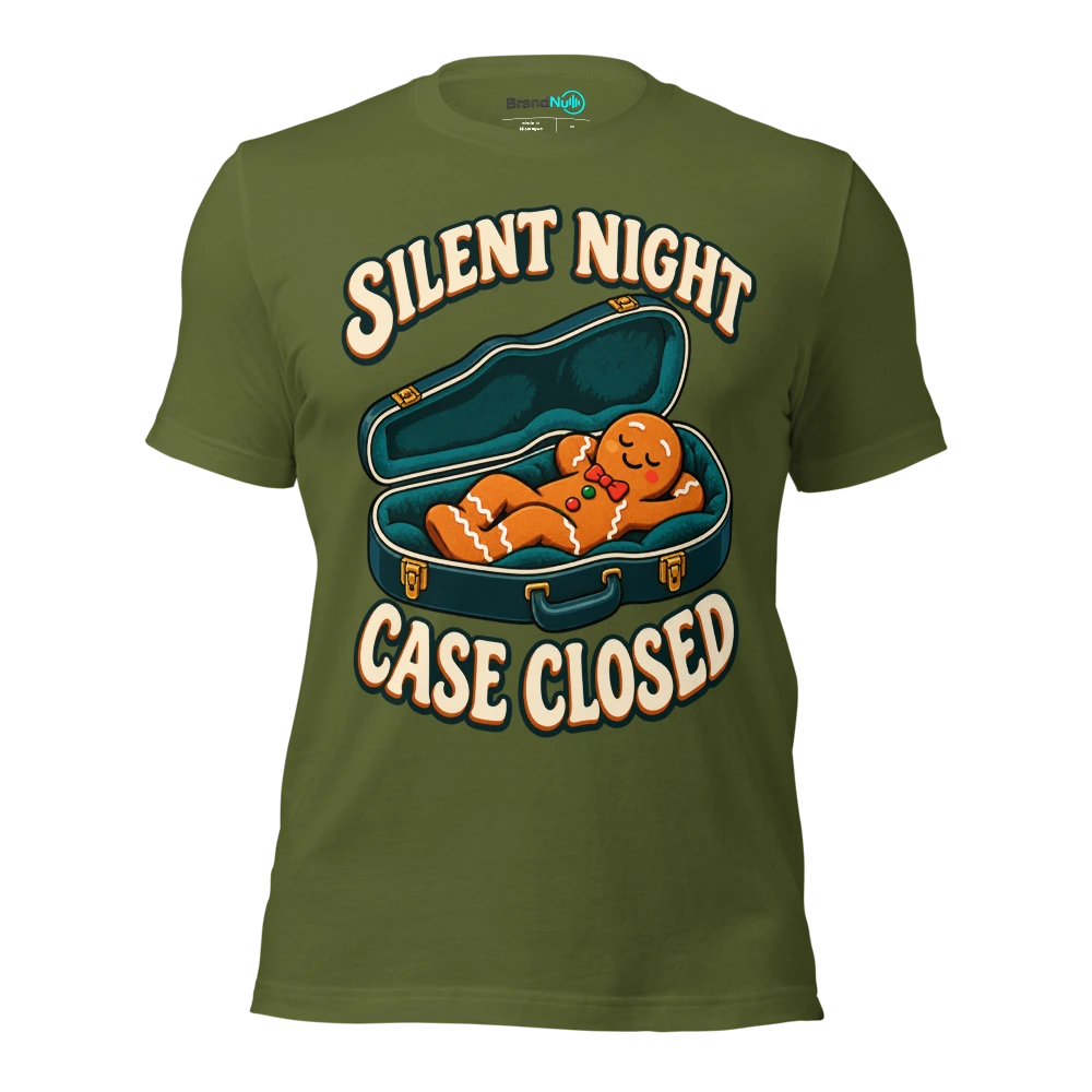 SILENT NIGHT CASE CLOSED T Shirt Olive Front
