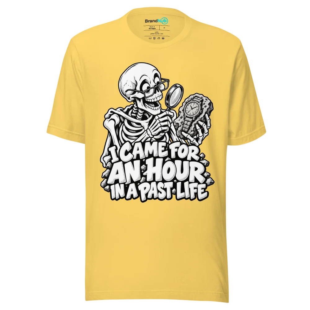 I CAME FOR AN HOUR IN A PAST LIFE T Shirt Yellow Front