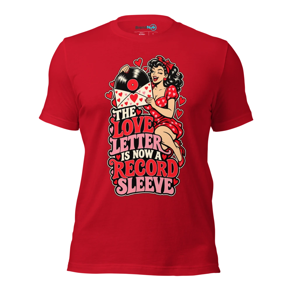 THE LOVE LETTER IS NOW A RECORD SLEEVE T Shirt Red Front