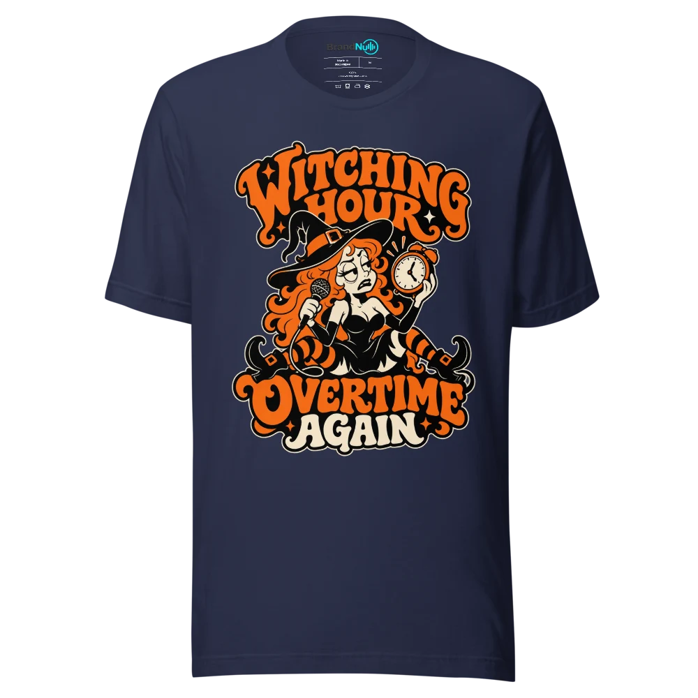 WITCHING HOUR OVERTIME AGAIN T Shirt Navy Front