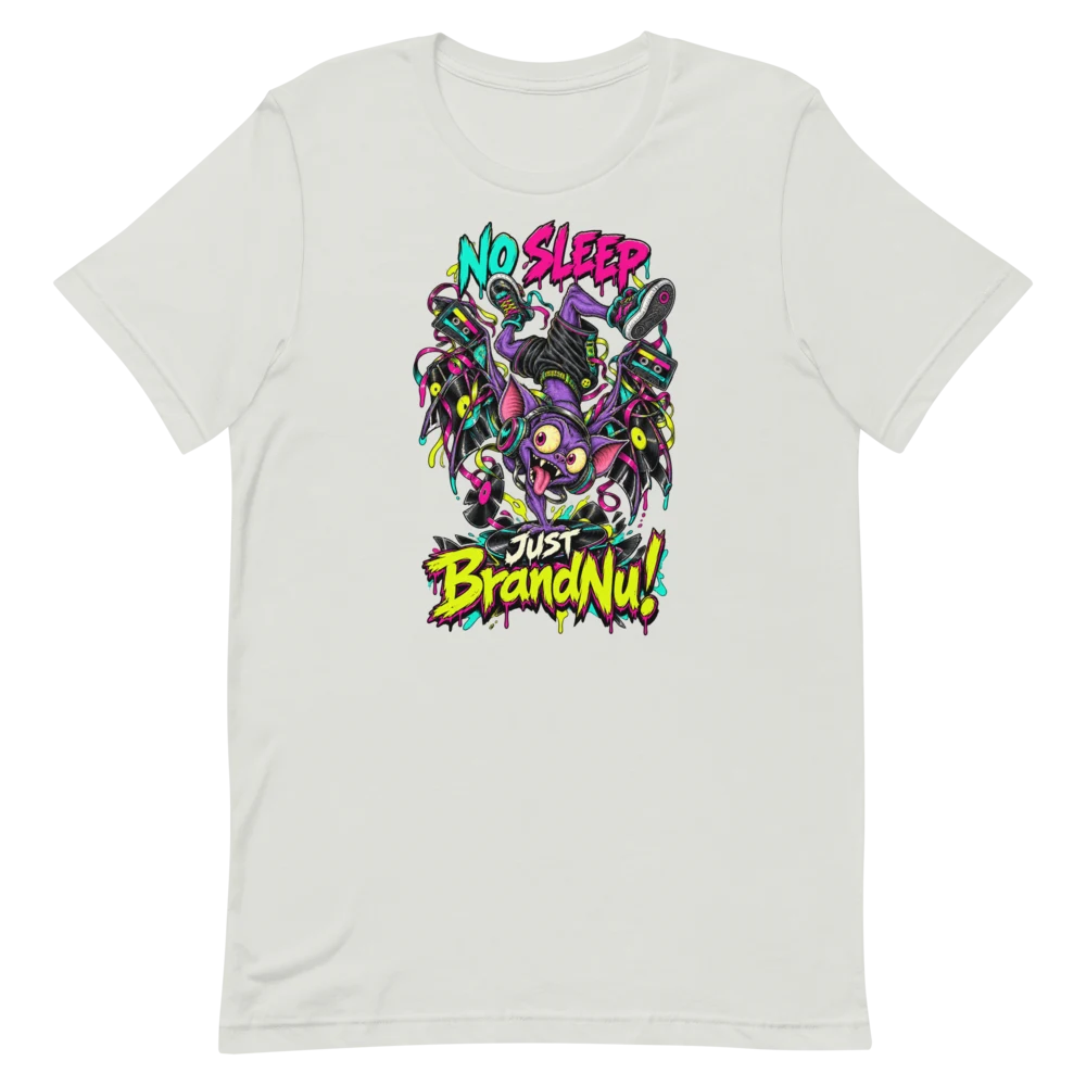 No Sleep Neon Creature T Shirt Silver front