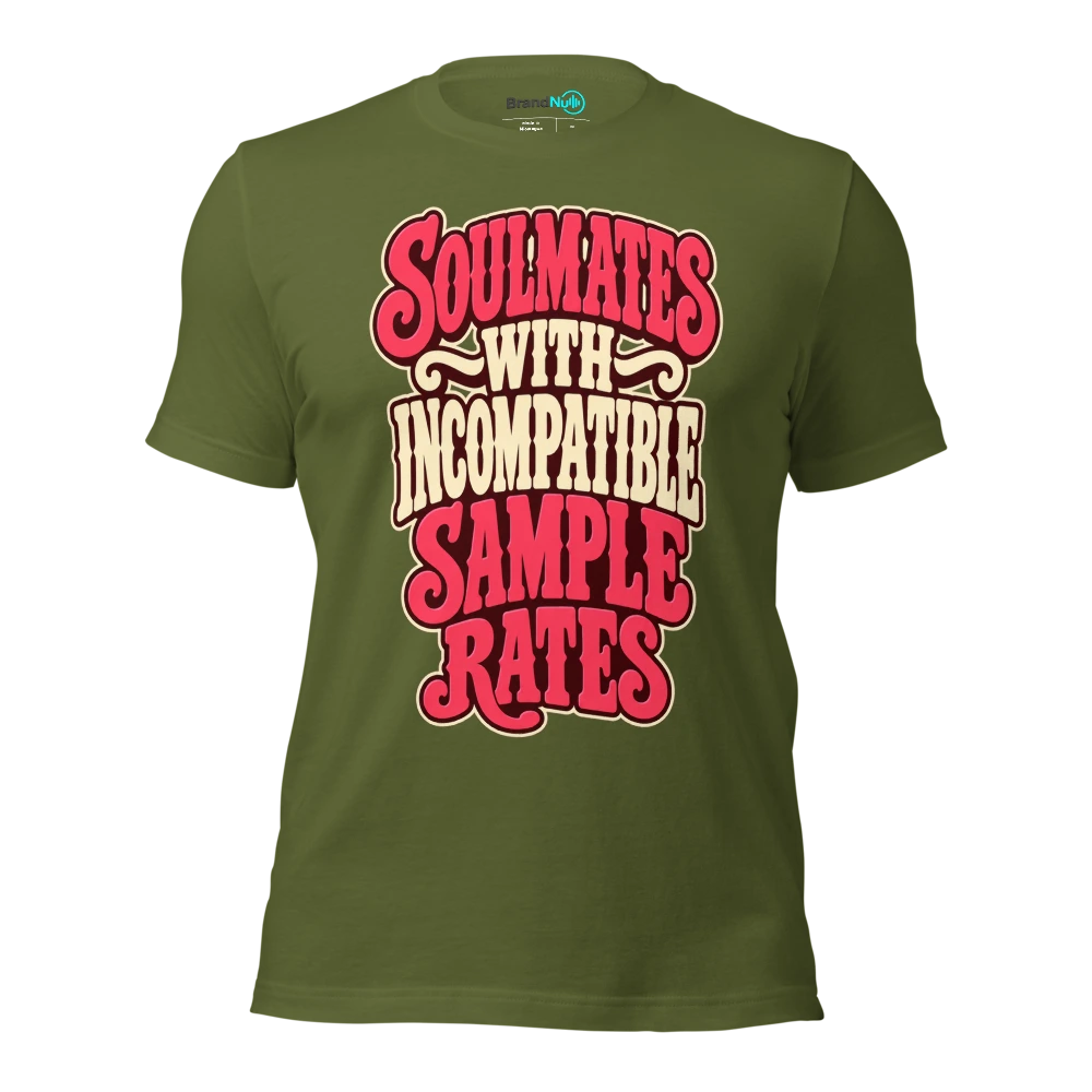 SOULMATES WITH INCOMPATIBLE SAMPLE RATES T Shirt Olive Front