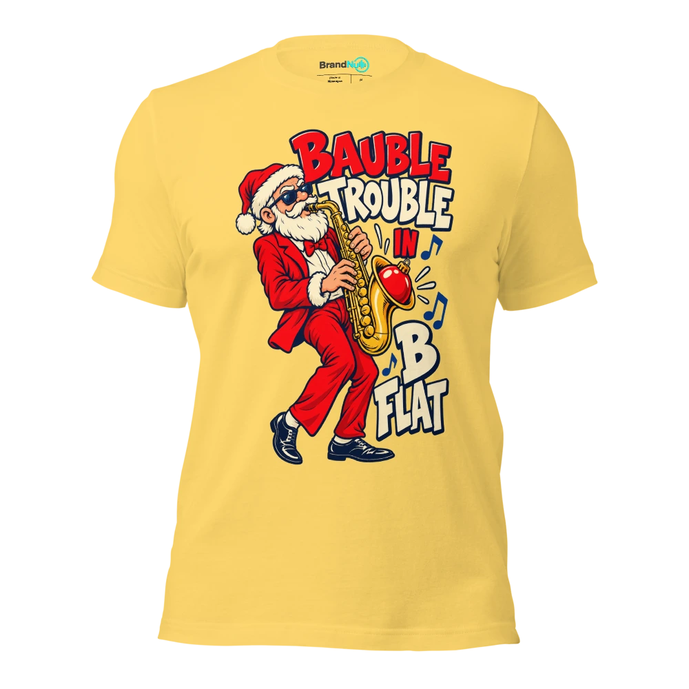BAUBLE TROUBLE IN B FLAT T Shirt Yellow Front