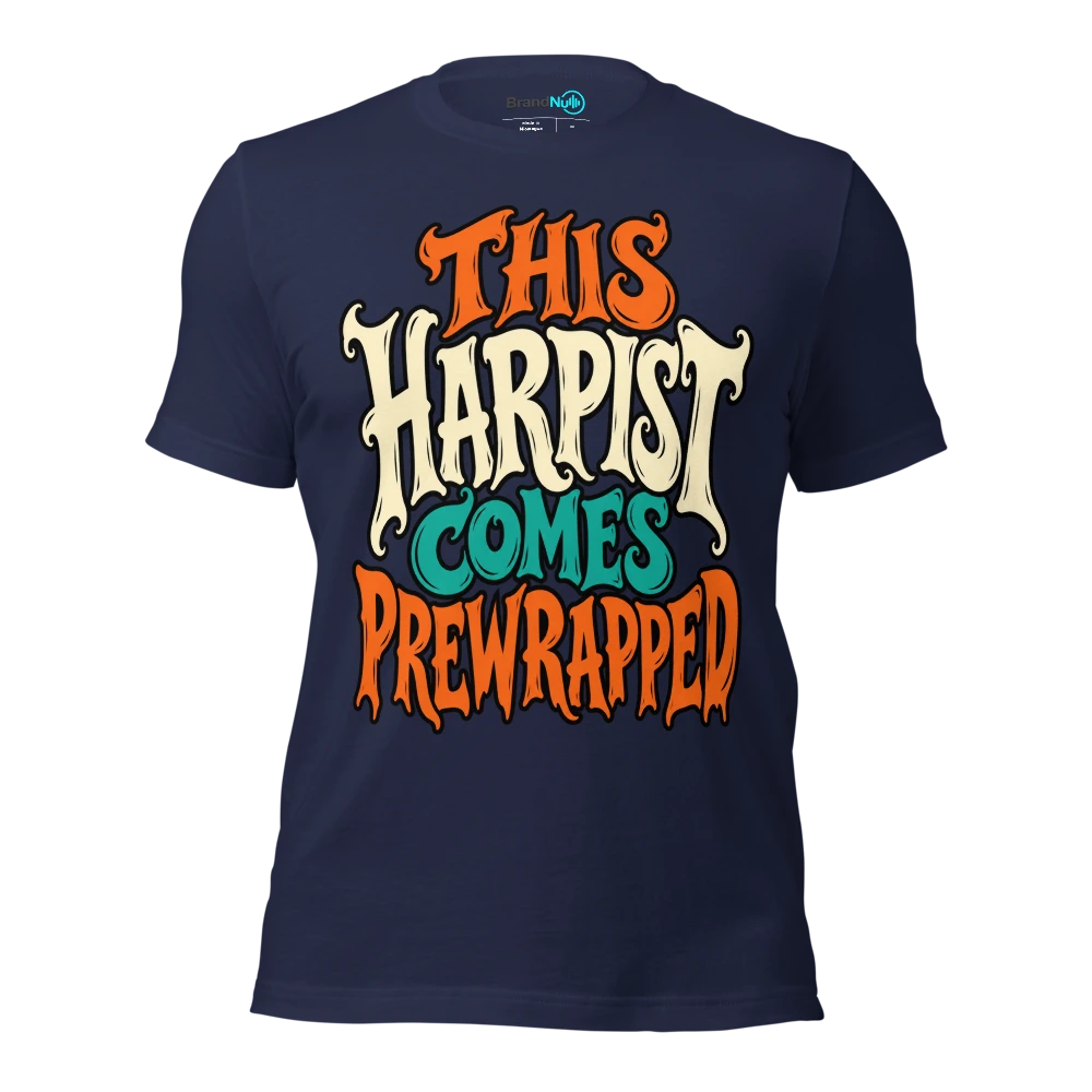 THIS HARPIST COMES PREWRAPPED T Shirt Navy Front