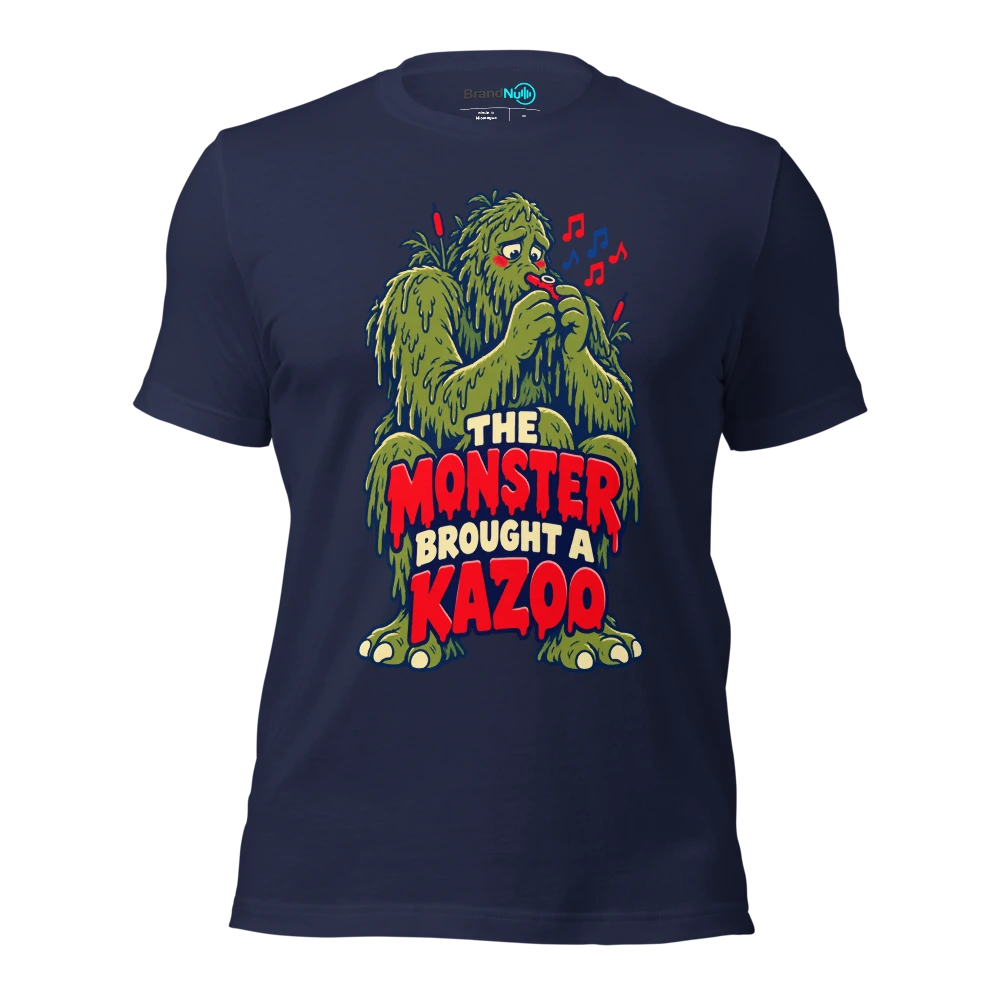 THE MONSTER BROUGHT A KAZOO T Shirt Navy Front