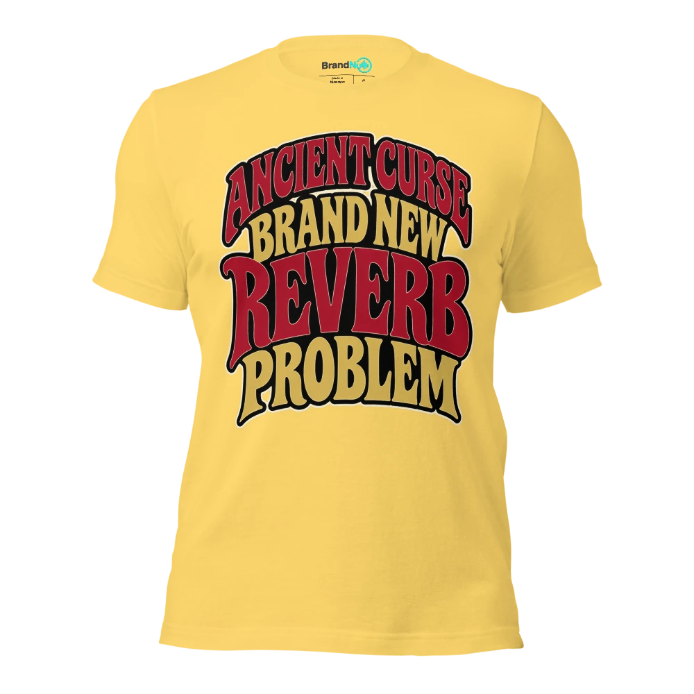 ANCIENT CURSE BRAND NEW REVERB PROBLEM T Shirt Yellow Front
