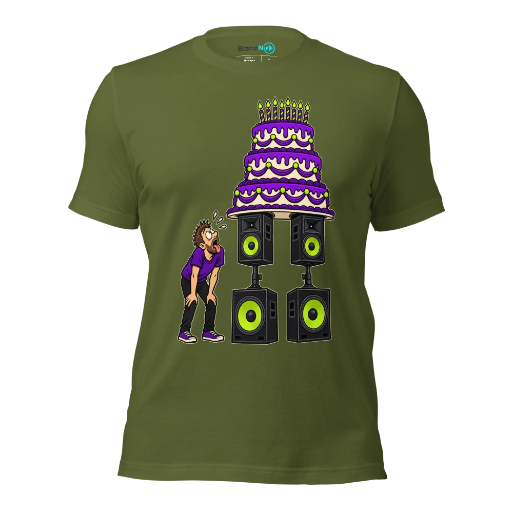 THE CAKE HAS A BETTER SUPPORT STRUCTURE THAN ME T Shirt Olive Front